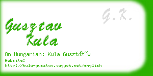 gusztav kula business card